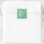 letter C Monogram Initiaal Vierkante Sticker (Tas)