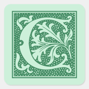  letter C Monogram Initiaal Vierkante Sticker
