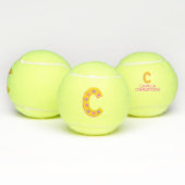 Letter C monogram meisjes gepersonaliseerd geel ro Tennisballen (Multi)