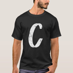 Letter C Monogram met één Initiaal kapitaal Alfabe T-shirt