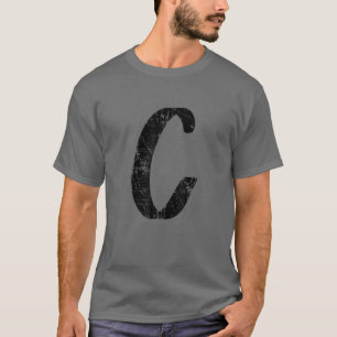 Letter C Monogram met één Initiaal kapitaal Alfabe T-shirt