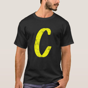 Letter C Monogram met één Initiaal kapitaal Alfabe T-shirt