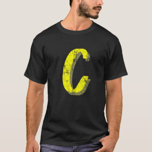 Letter C Monogram met één Initiaal kapitaal Alfabe T-shirt