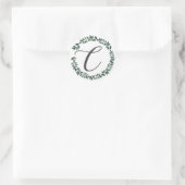 Letter C Monogram Minimalistische botanische bladk Ronde Sticker (Tas)