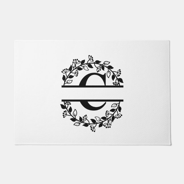 Letter C-monogram op maat Deurmat (Voorkant)