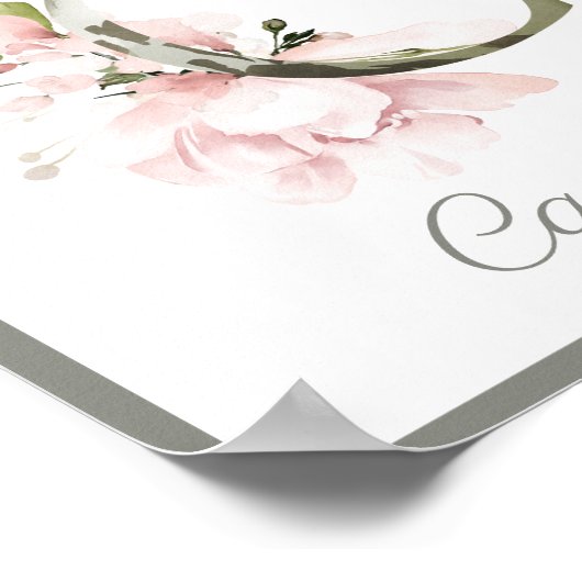 Letter C Monogram Roze roze roze olievlek Nursery Poster (Hoek)