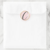Letter C Monogram Roze Waterverf Goud Chic Ronde Sticker (Tas)
