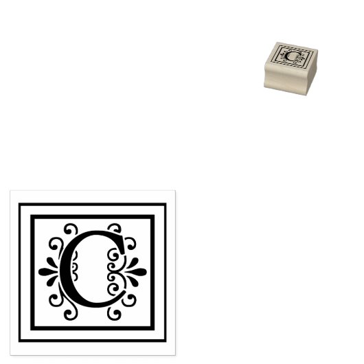 Letter C-Monogram Rubberstempel (Gestempeld)