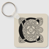 Letter C Monogram Vintage Keltische Knoopprint Sleutelhanger (Voorkant)