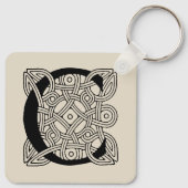Letter C Monogram Vintage Keltische Knoopprint Sleutelhanger (Achterkant)