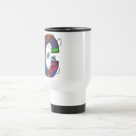 Letter C monogrammed Commuter Coffee Mok (Center)