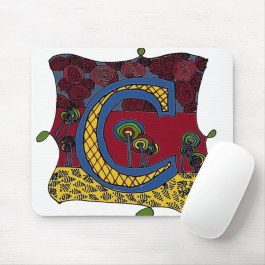 Letter C Mousepad Muismat (Met muis)