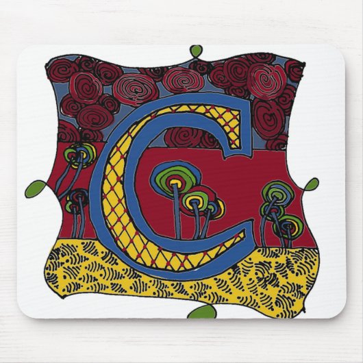 Letter C Mousepad Muismat (Voorkant)