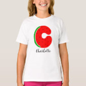 Letter C naam T-shirt, aangepaste naam Watermelon T-shirt (Voorkant)