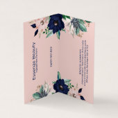 Letter C Navy-Blue & roze jachthaven bloei bloemen Visitekaartje (Binnen)