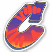 Letter C -  Night Sky Sticker (Voorkant)