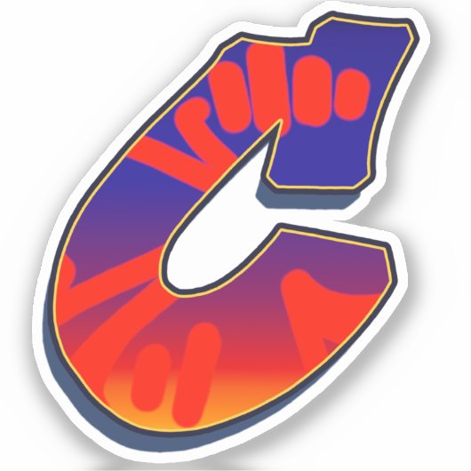 Letter C - Night Sky Sticker (Voorkant)