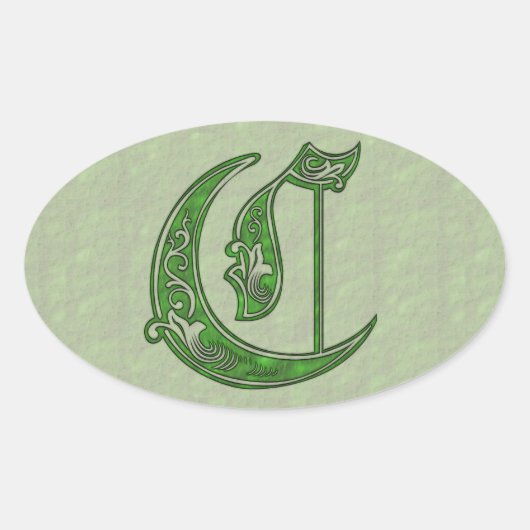 Letter C Oval Sticker (Voorkant)