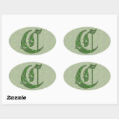 Letter C Oval Sticker (Vel)