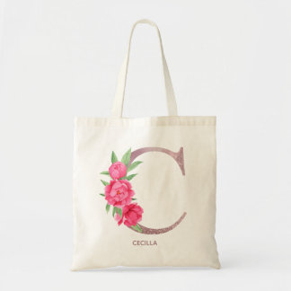 Letter C Persoonlijke naam monogram bridesmaid Tote Bag