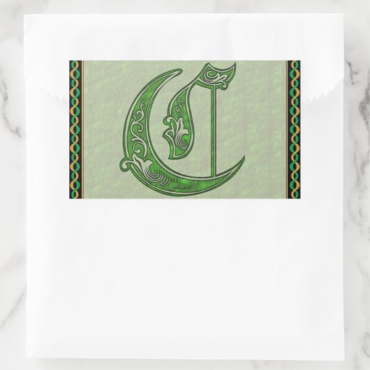 Letter C Rectangle Sticker (Tas)