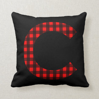 Letter C Red en Black Buffalo Pset Kussen