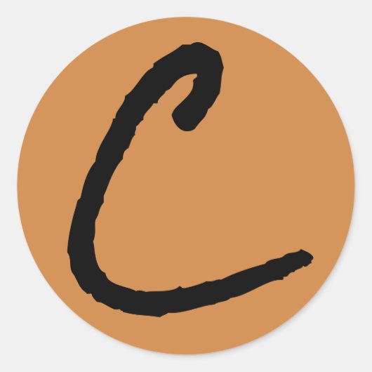 Letter C Rock Salt Alphabet van Janz Peru Gold Ronde Sticker (Voorkant)
