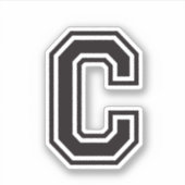 Letter C sportief collegelettertype alfabet Sticker (Voorkant)