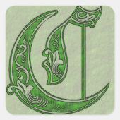 Letter C Square Sticker (Voorkant)