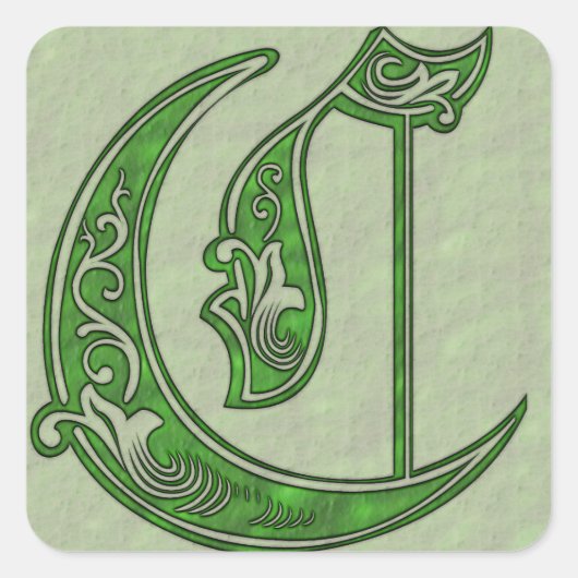 Letter C Square Sticker (Voorkant)
