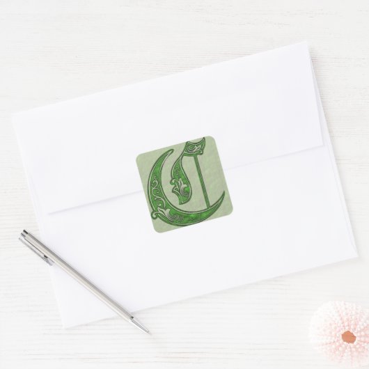 Letter C Square Sticker (Envelop)