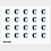 Letter C Stencil Alfabet van Janz Alice Blue Ronde Sticker (Vel)