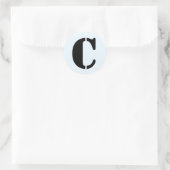 Letter C Stencil Alfabet van Janz Alice Blue Ronde Sticker (Tas)