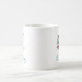 Letter C Turquoise Roze Bloem Koffiemok (Center)