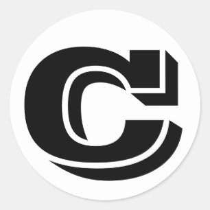 Letter C Vineta Alphabet van Janz White Ronde Sticker
