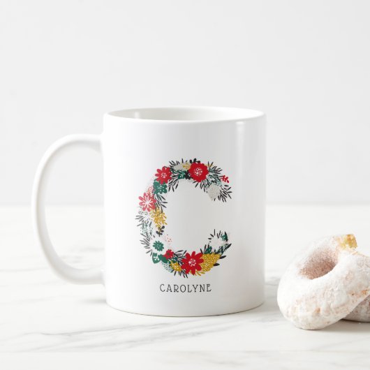 letter C | Whimsical Floral Letter Monogram I Mok (Met donut)