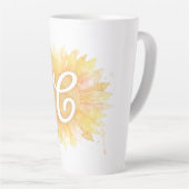 Letter C Zonnebloem Voornaam Monogram Initiaal Latte Mok (Rechterhoek)