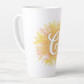 Letter C Zonnebloem Voornaam Monogram Initiaal Latte Mok (Linkerhoek)