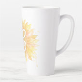 Letter C Zonnebloem Voornaam Monogram Initiaal Latte Mok (Rechts)