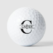 letter C | Zwart siersplit monogram Golfballen (Voorkant)