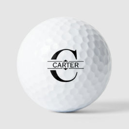 letter C | Zwart siersplit monogram Golfballen