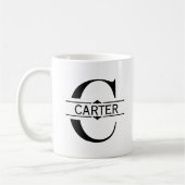 letter C | Zwart siersplit monogram Koffiemok (Links)