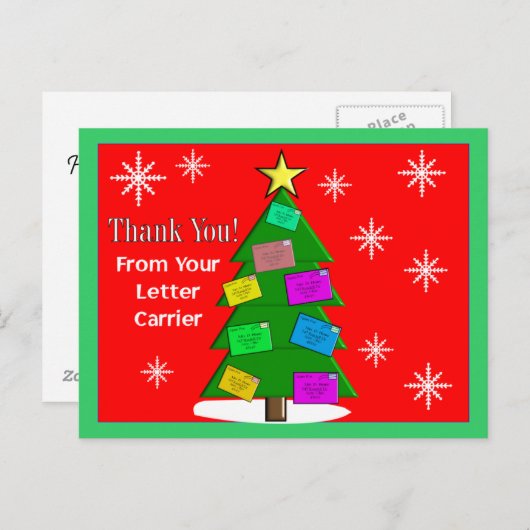 Letter Carrier (Mailman) Dank u Briefkaarten (Voorkant / Achterkant)