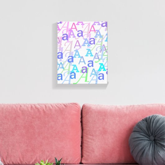 Letter Confetti "A" Canvas Afdruk (Insitu (Woonkamer))