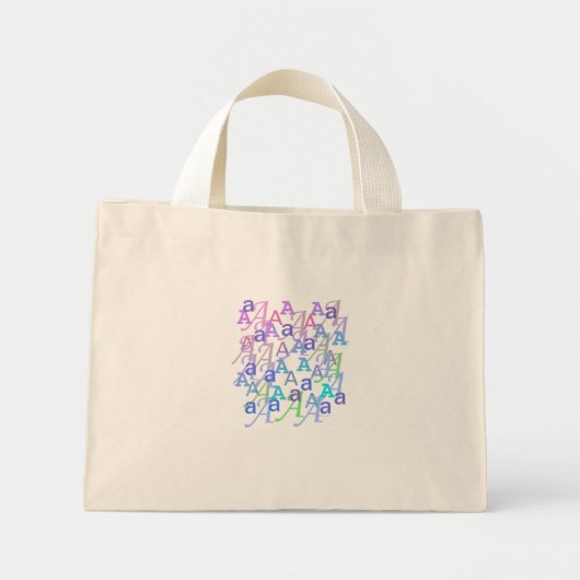 Letter Confetti "A" Mini Tote Bag (Voorkant)