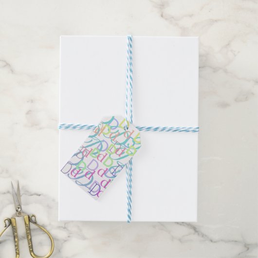 Letter Confetti "D" Cadeaulabel (Met Touw)