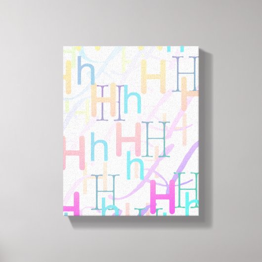Letter Confetti "H" Canvas Afdruk (Voorkant)