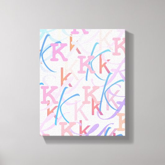 Letter Confetti "K" Canvas Afdruk (Voorkant)