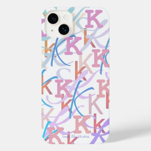 Letter Confetti "K" iPhone Case Hoesje (Achterkant)