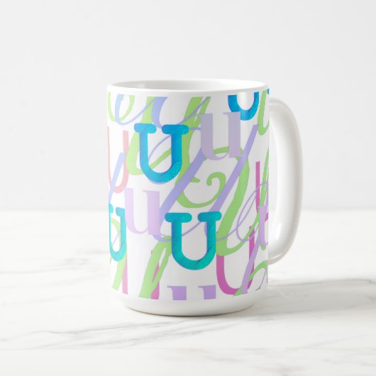 Letter Confetti "U" Koffiemok (Voorkant rechts)
